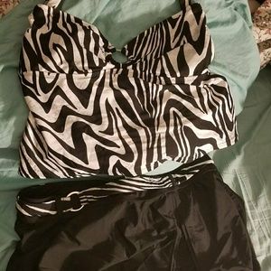 Isaac Mizrahi Tankini - Silver Zebra Print